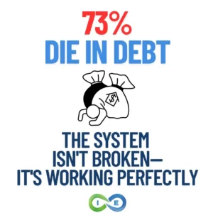 73% of Americans die in debt - the system isn't broken, it's working perfectly - infographic by Insurance and Estate Strategies
